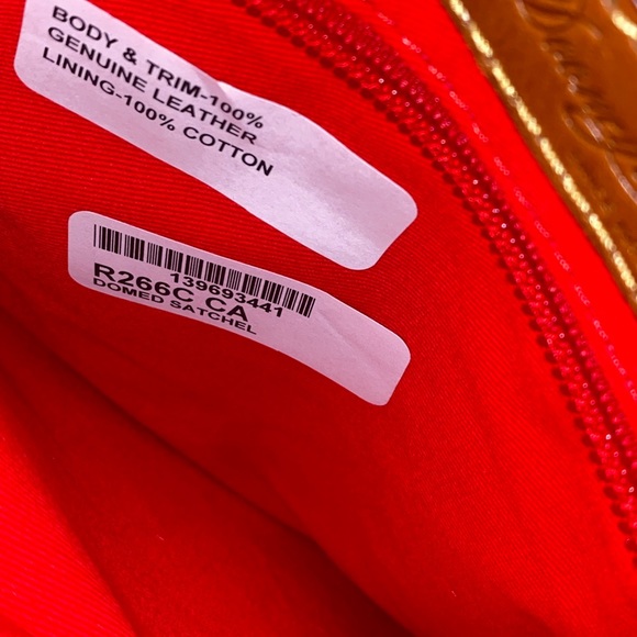 Dooney & Bourke Florentine Bristol Whiskey Brown Leather Satchel Shoulder Bag - Picture 9 of 11